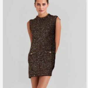 Maje Raillette Sequined Knit Mini Dress